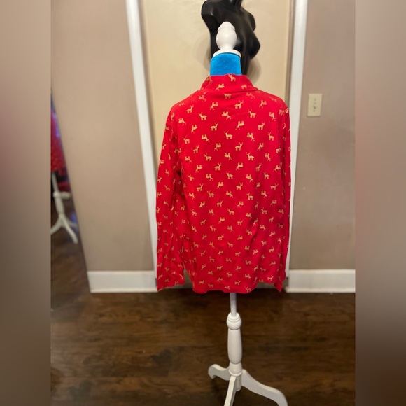 White stag red long sleeve top reindeer print xl sz 16 approximately ptp 20 in - Picture 4 of 6